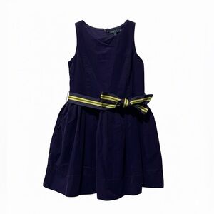 Polo by Ralph Lauren Purple Kids Dress with Striped Bow